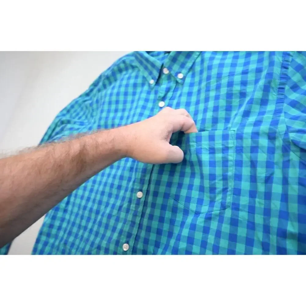 J Crew‎ Slim Fit Casual Button Up Dress Shirt Plaid Long Sleeve Mens Size XL